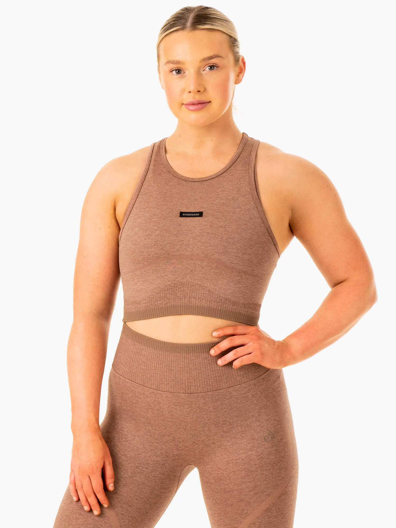 Excel Seamless Tank - Mocha Marl Professional Look NaturalFiberBlend