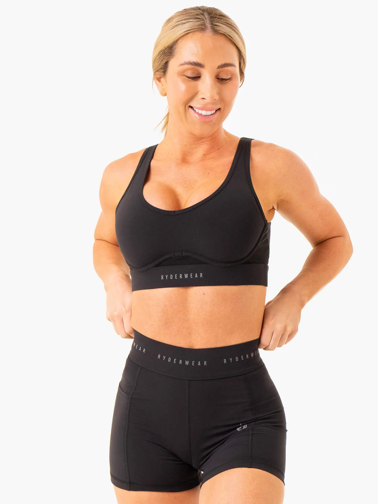 Heighten High Impact Sports Bra - Black Enhanced Core Stability Secure Material