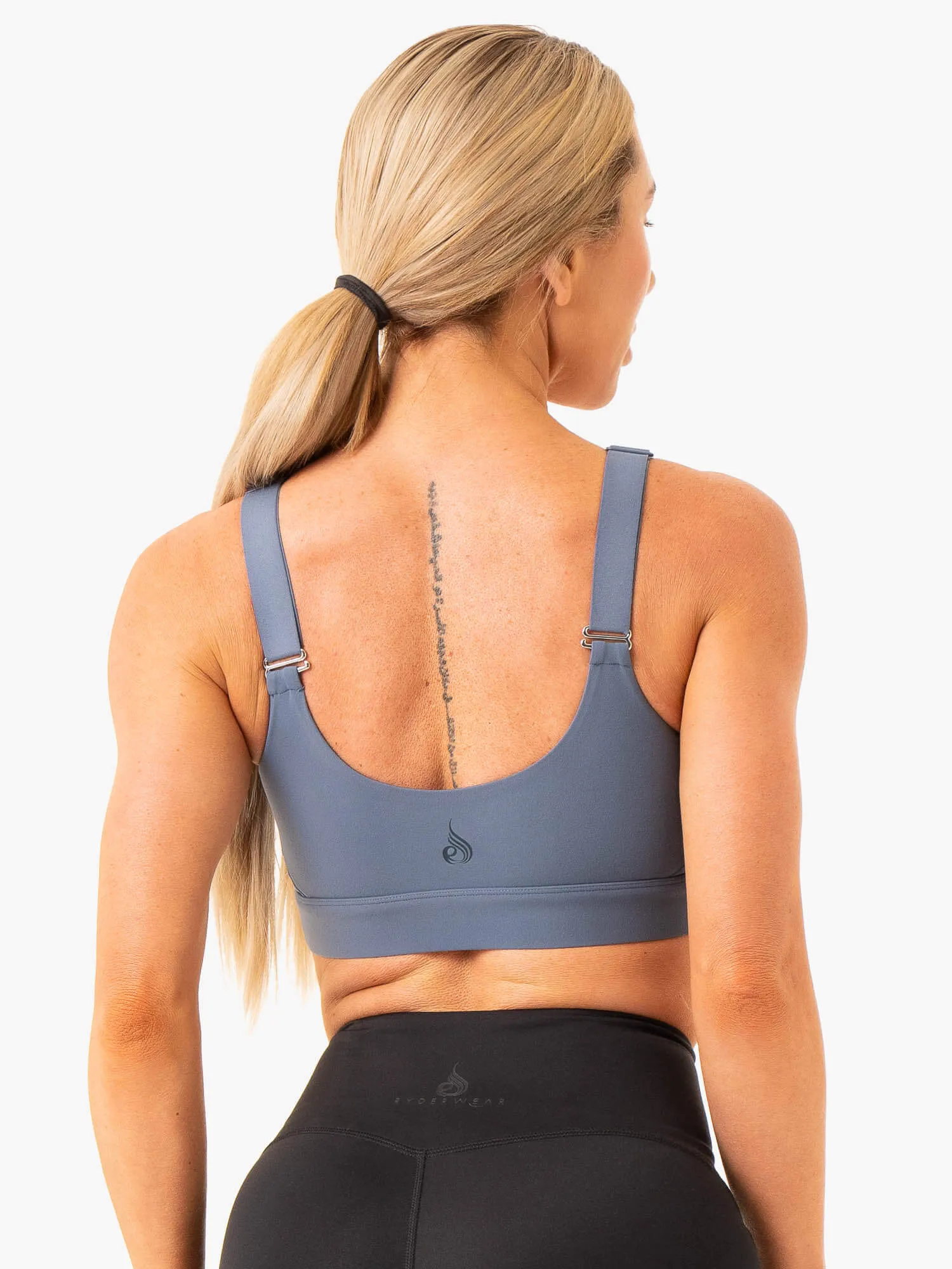 Seamless Shape Heighten High Impact Sports Bra - Steel Blue