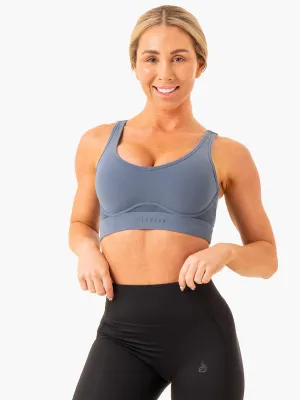 Heighten High Impact Sports Bra - Steel Blue Moisture-wicking fabric Breathable Band