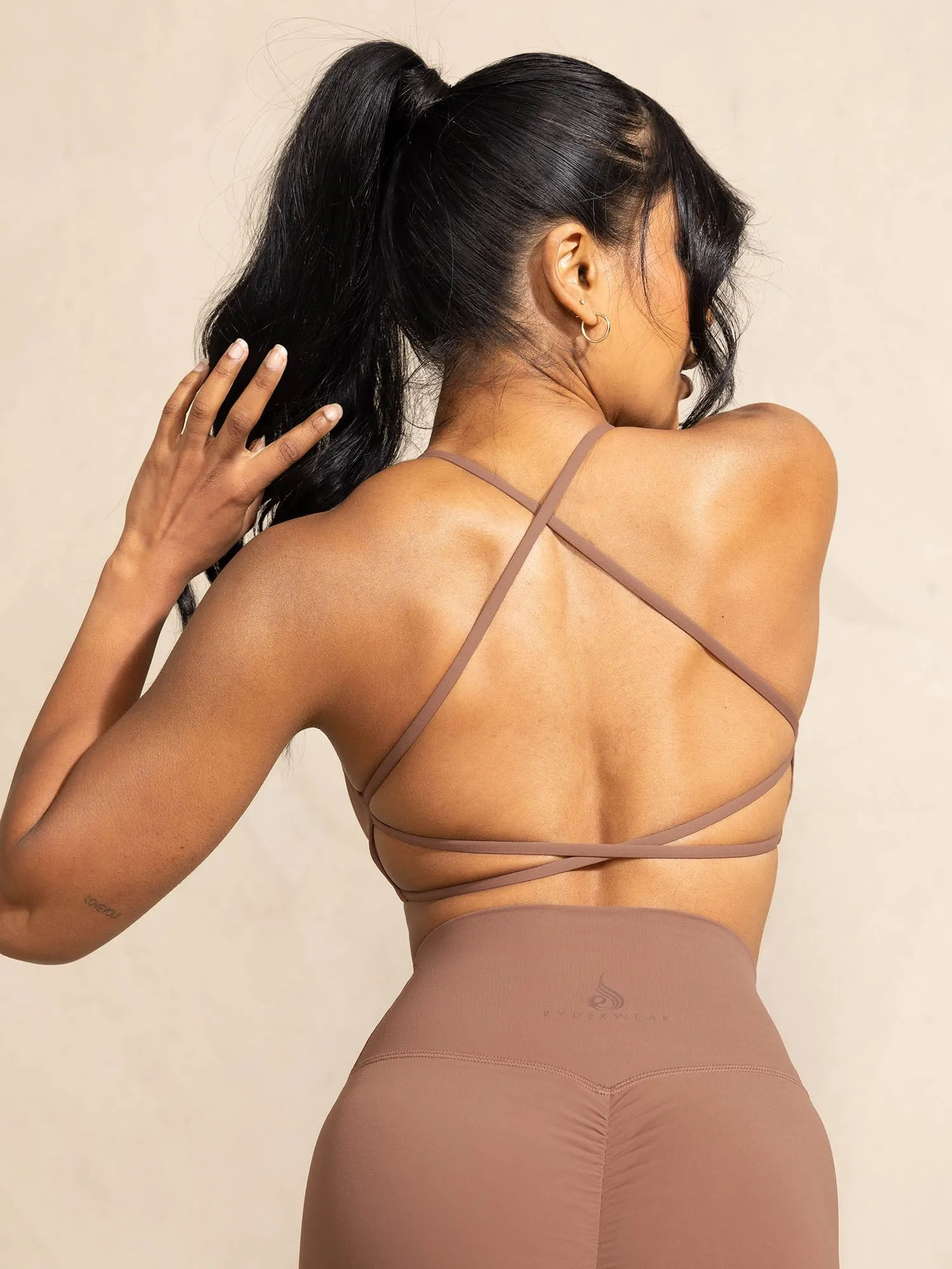 NKD Embody Sports Crop - Mocha Supportive Side