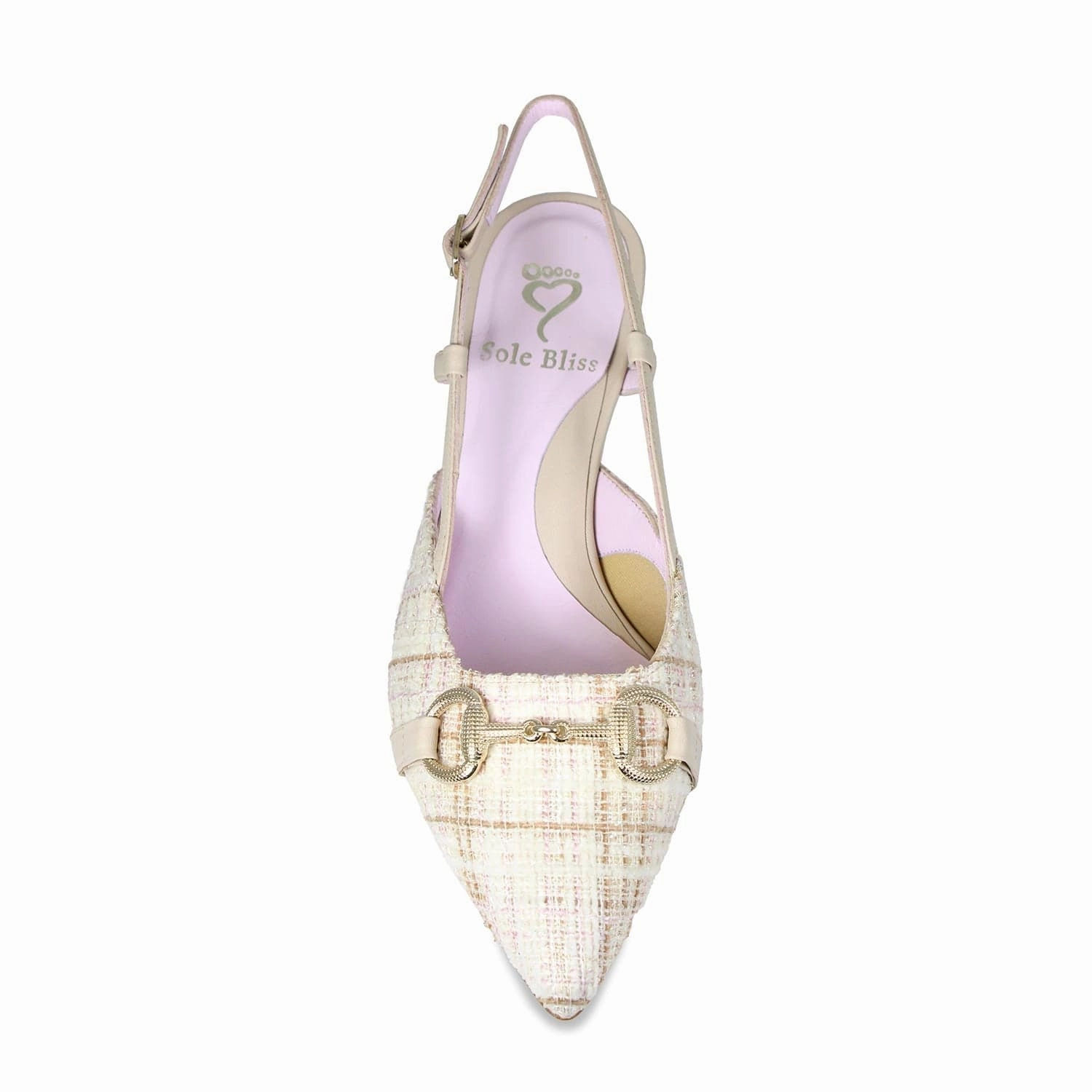 Addison: Cream Tweed & Leather Padded Tongue