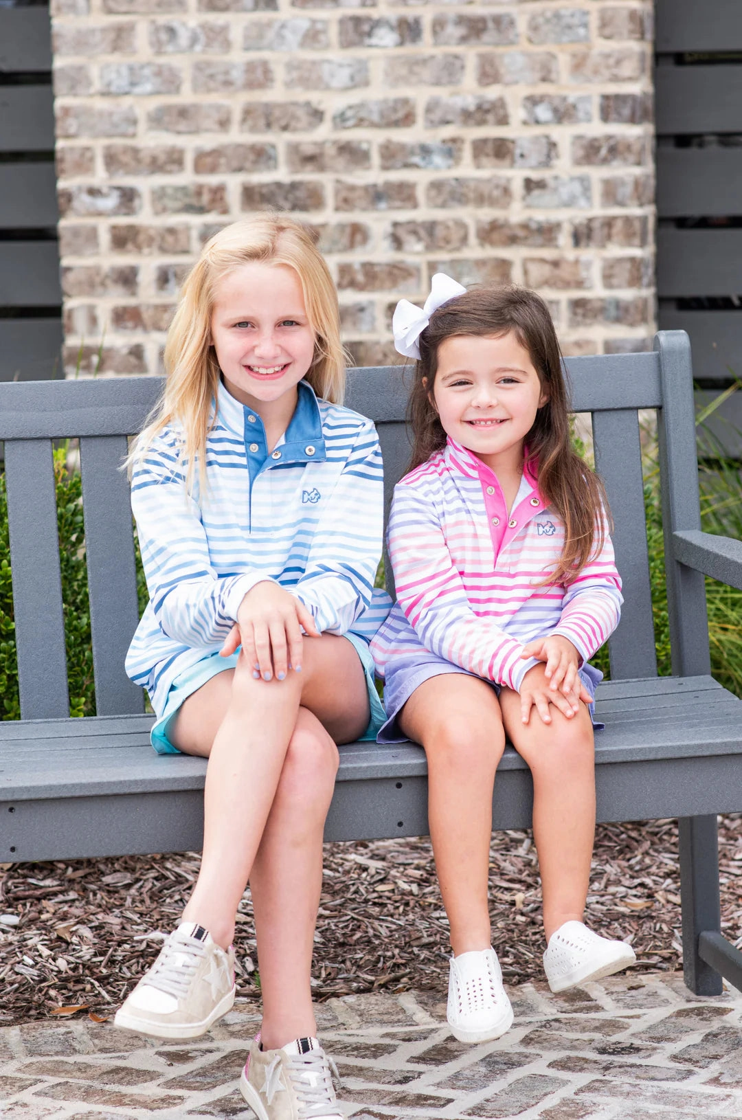 Unlined stain - resistant Sporty Snap Pullover in Pink Carnation Multi Stripe