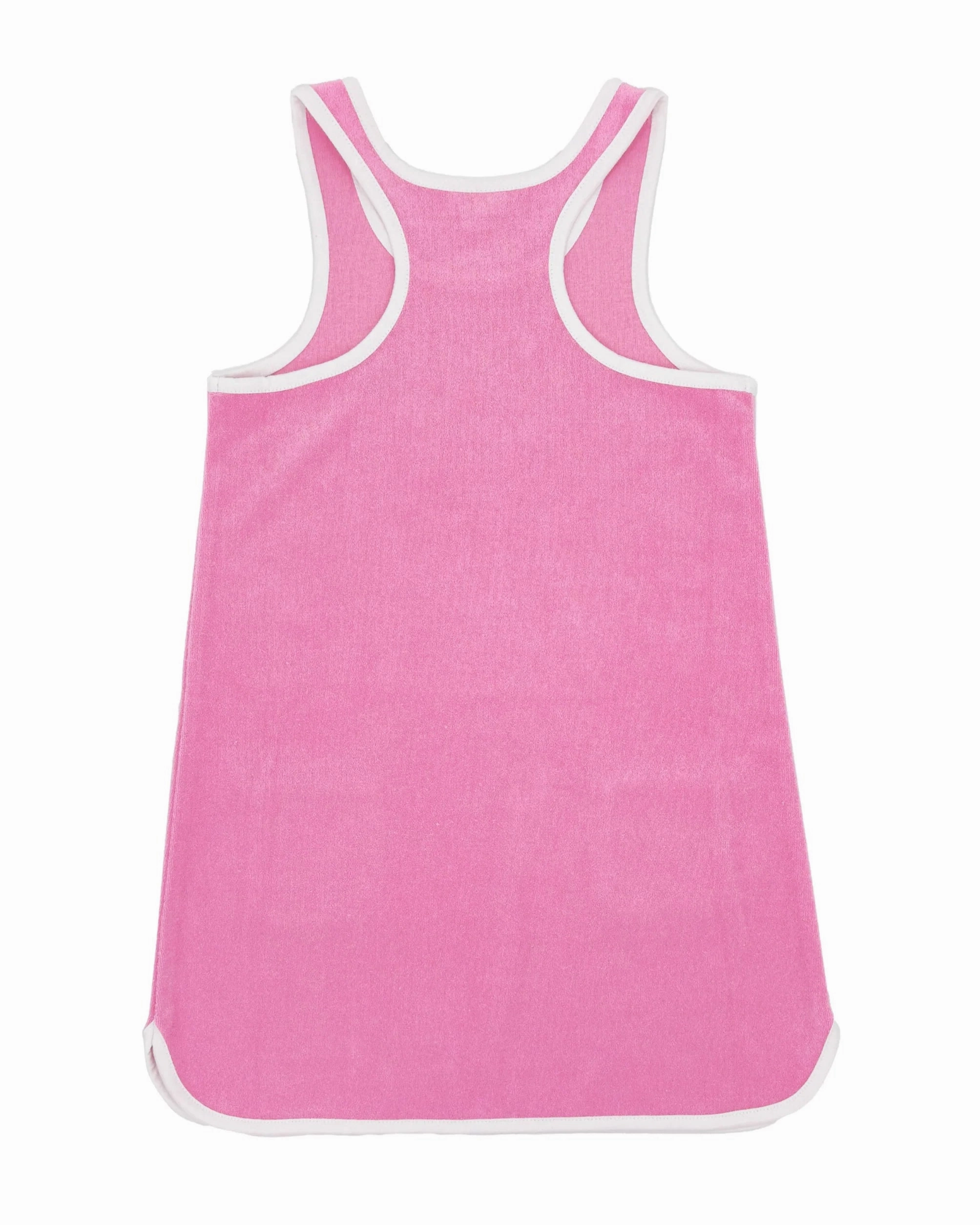 Clear Skies Ringer Tank Dress - Carnation Pink colorful absorbent