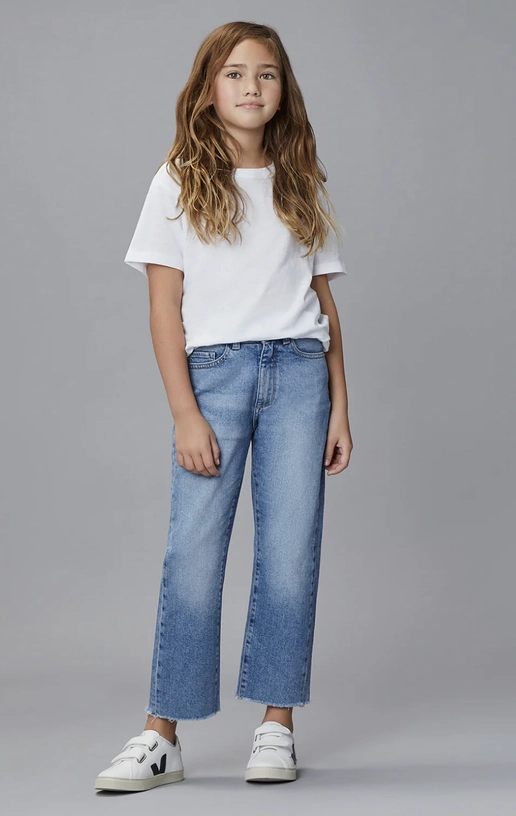 Emie Straight High Rise | Glacier Cotton rich children's clothing