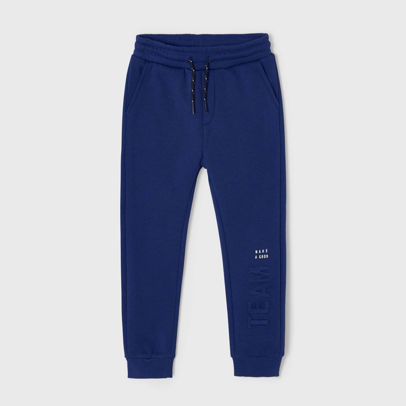 Mayoral 4587-038 Kids Long Embossed Tracksuit Pants - Cobalt Slim - fit Washable kids' apparel