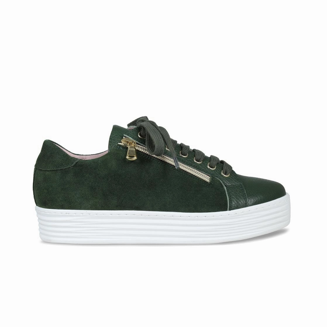 Dynamic Style Hero: Forest Green Leather & Suede