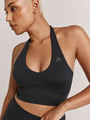 NKD Arch Halter Sports Bra - Black Crease-resistant