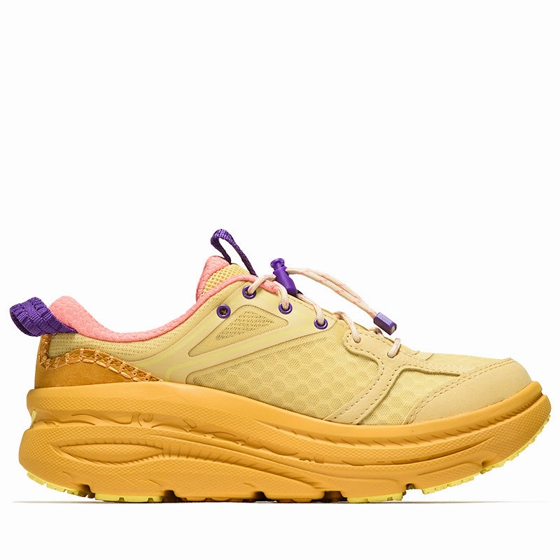 Hoka U Bondi B3LS - Flaxseed/Varsity Yellow Street Dash