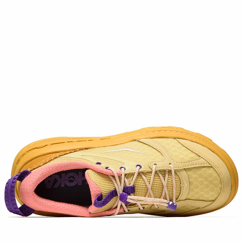 Hoka U Bondi B3LS - Flaxseed/Varsity Yellow Foot Clear Pure Flow