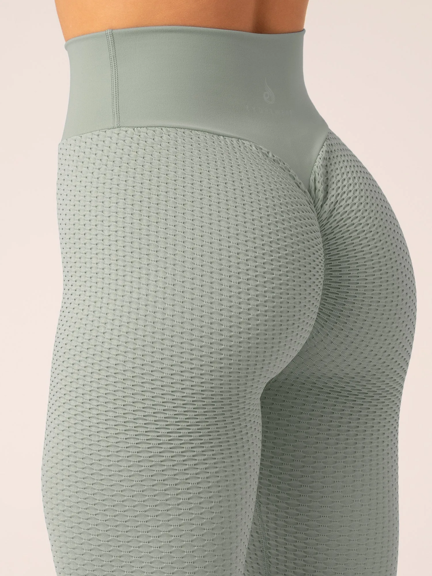 Gym Comfort Honeycomb Scrunch Seamless Leggings - Sage