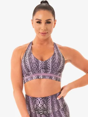 Fitness beginners runners NEM X RW Sports Bra - Purple Snake