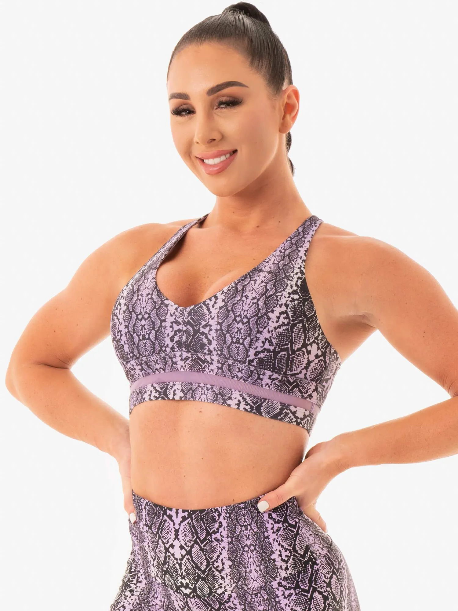 Slim fit seams NEM X RW Sports Bra - Purple Snake