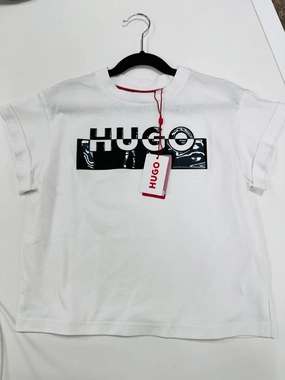 Toddler apparel School - wear HUGO Kids Logo T-shirt - White - 8Y