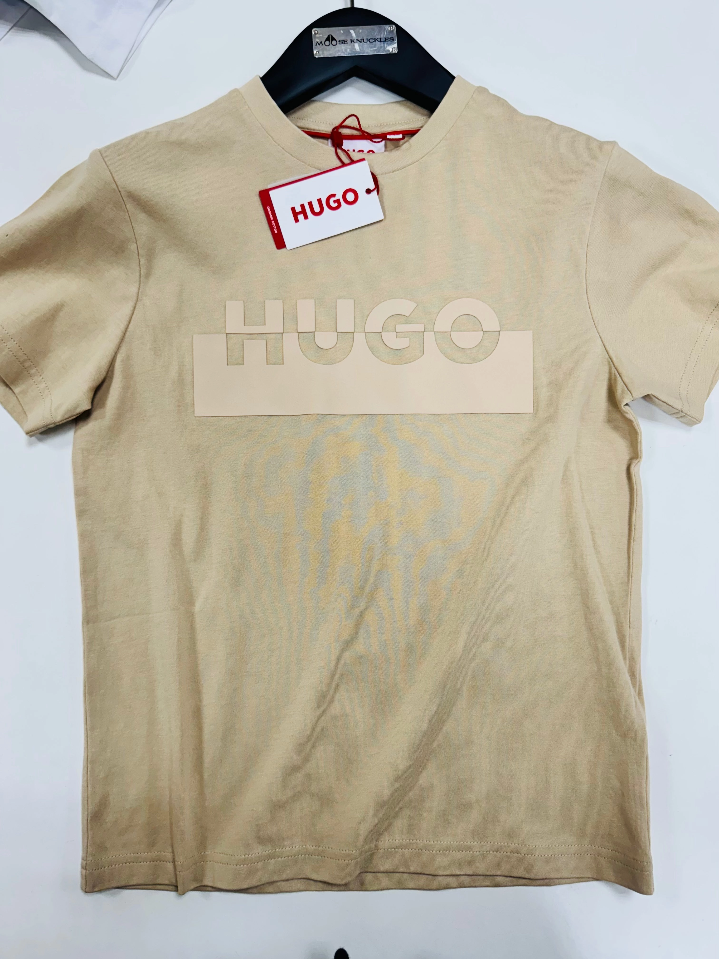 HUGO Kids T-shirt - Beige - 8Y Distinctive Children's fashion