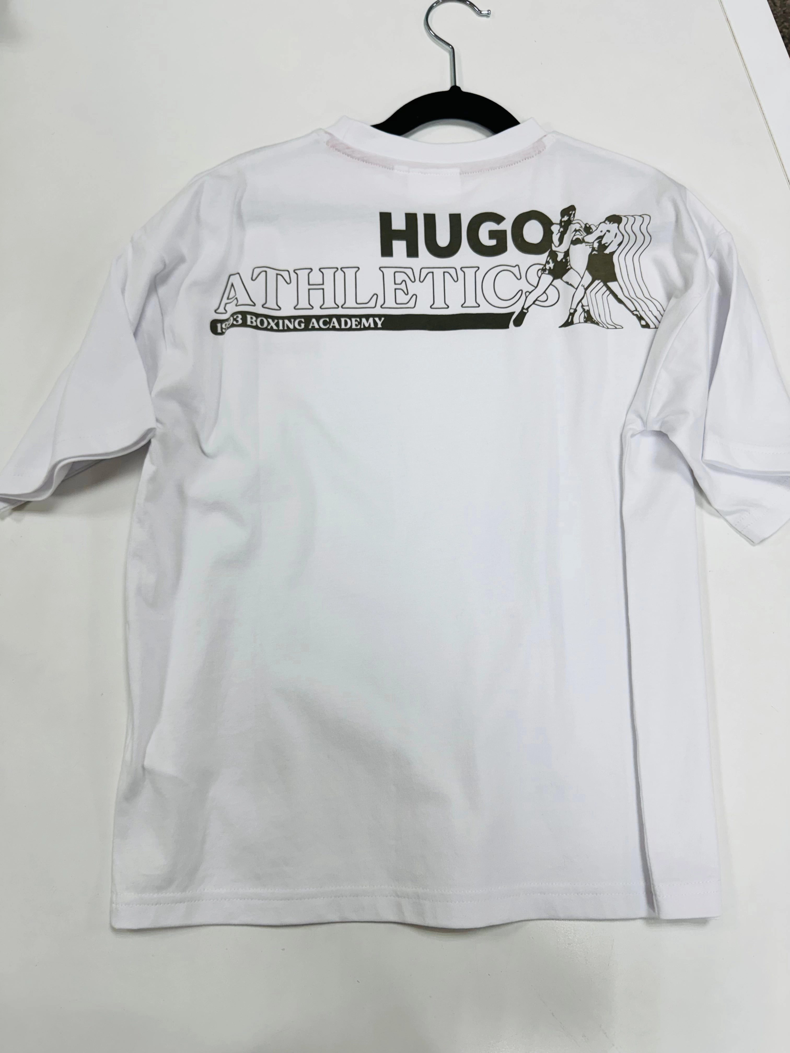HUGO Kids White T-shirt w/Logo - 8Y Corduroy clothes for kids