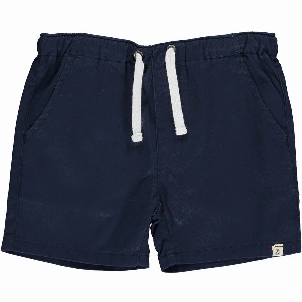 Matte finish kids' clothes Lively Hugo Twill Shorts- Navy