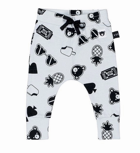 Airport outfits for kids Baggy Huxbaby HB960 Patches Drop Crotch Pant Sky
