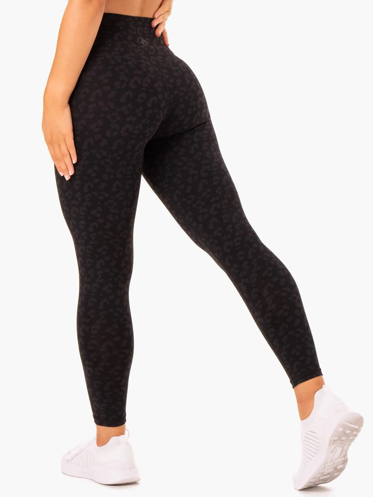 Flow Motion Hybrid Full Length Leggings - Black Leopard