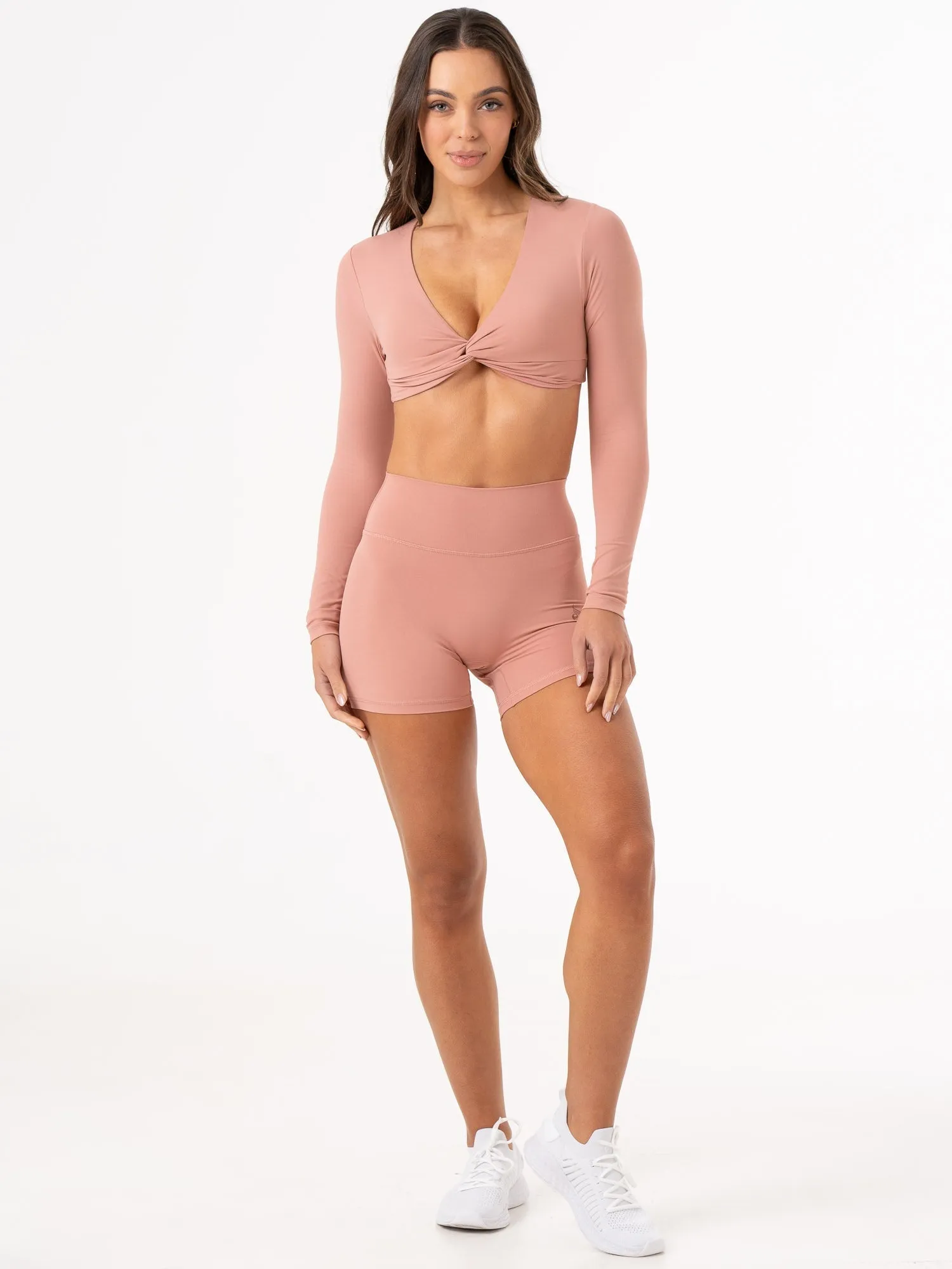 Knit Fabric Technology NKD Knot Long Sleeve Top - Dusty Pink