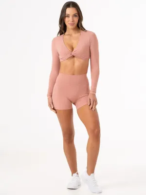 Knit Fabric Technology NKD Knot Long Sleeve Top - Dusty Pink