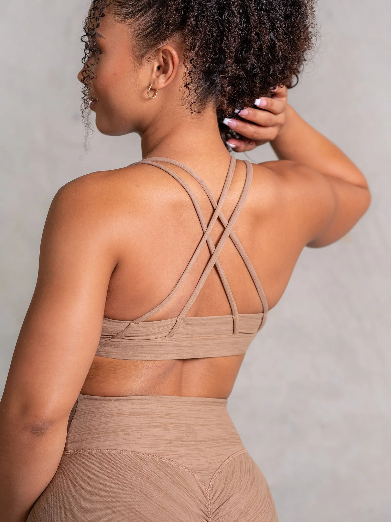 Chest support Icon Scoop Neck Sports Bra - Mocha Marl