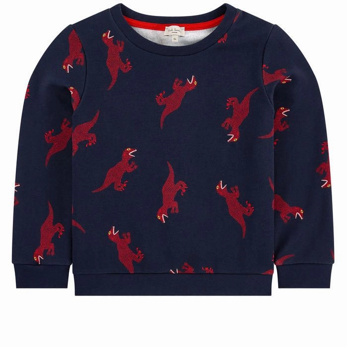 Paul Smith Kids Red Dino Sweatshirt in Blueberry Youngsters' outfits Bowed
