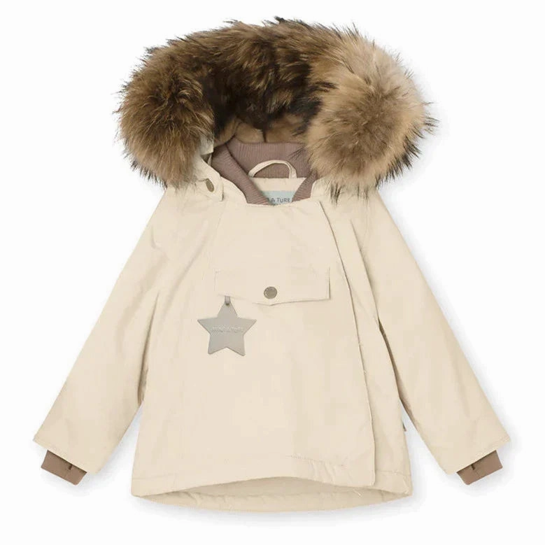MINI A TURE Kids WANG Winter Jacket w/ Fur Hat - Angora Cream Extra - large Weekend wear for kids
