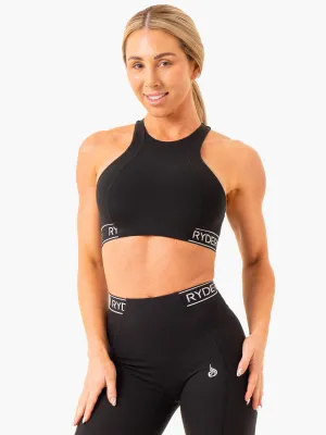 Adaptive Stretch Fabric Level Up High Impact Sports Bra - Black