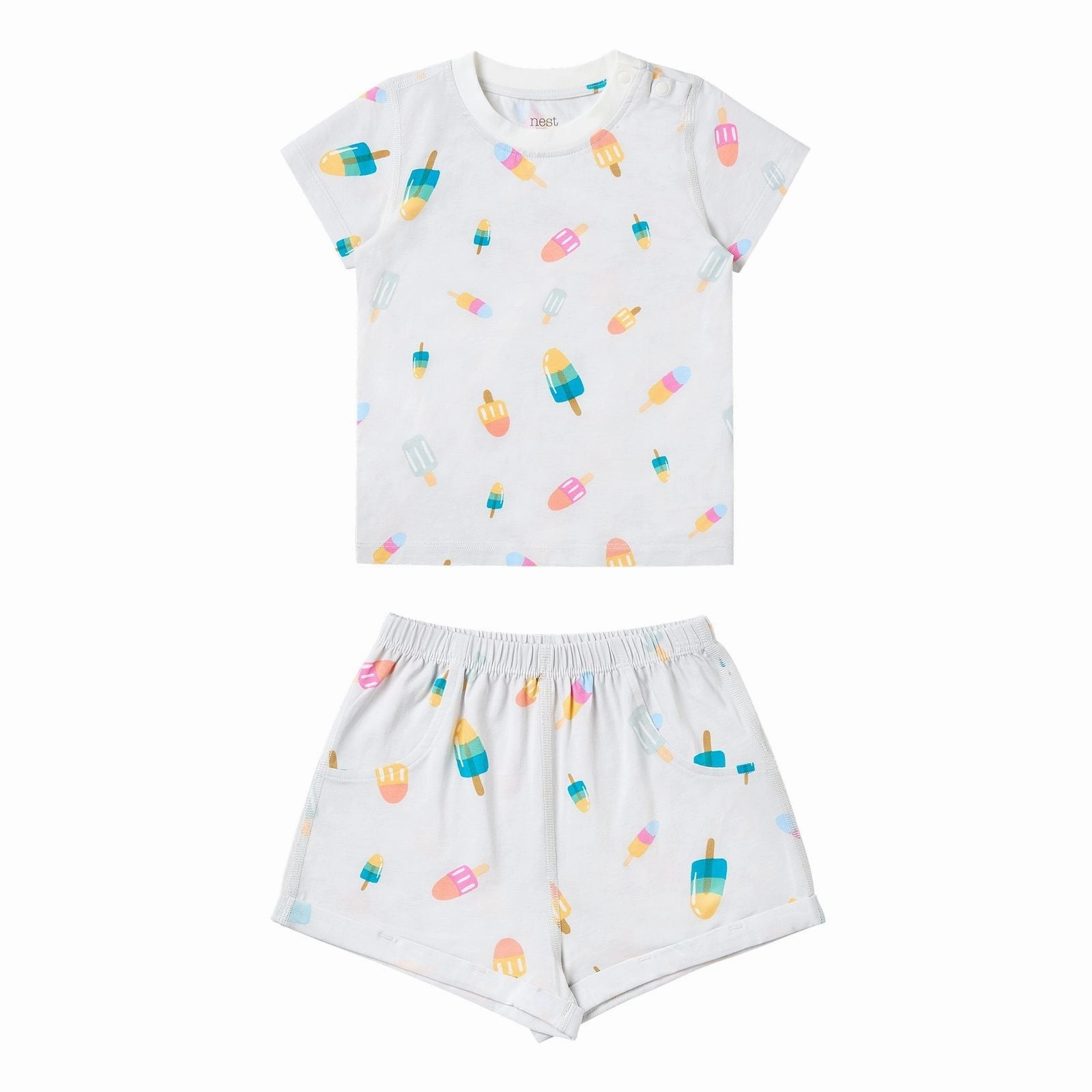 best - selling Nest Designs Kids/Baby Short Sleeve Two-Piece PJ Set (Bamboo Jersey) - Summer Pops