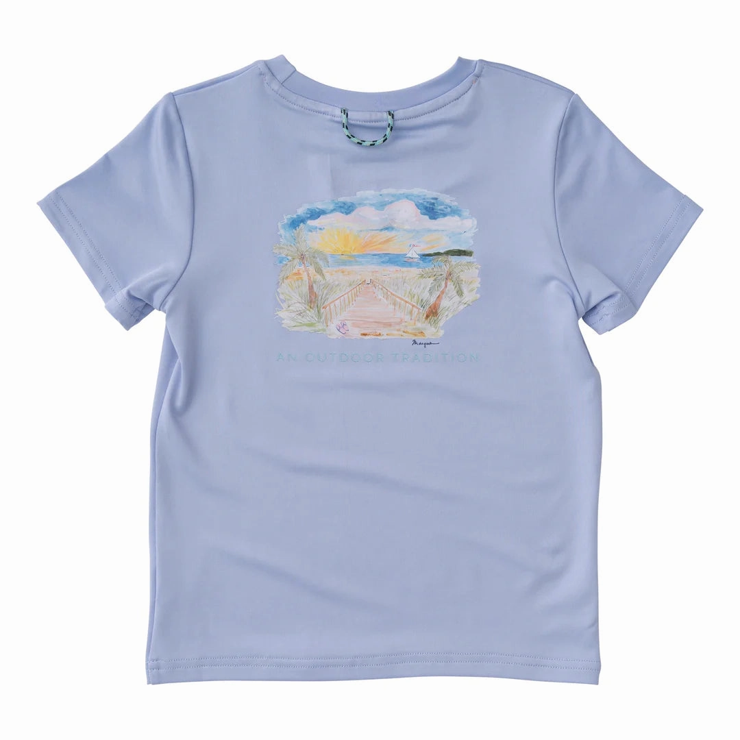 vintage Pro Performance Sweet Lavender Fishing Tee - Beach Art