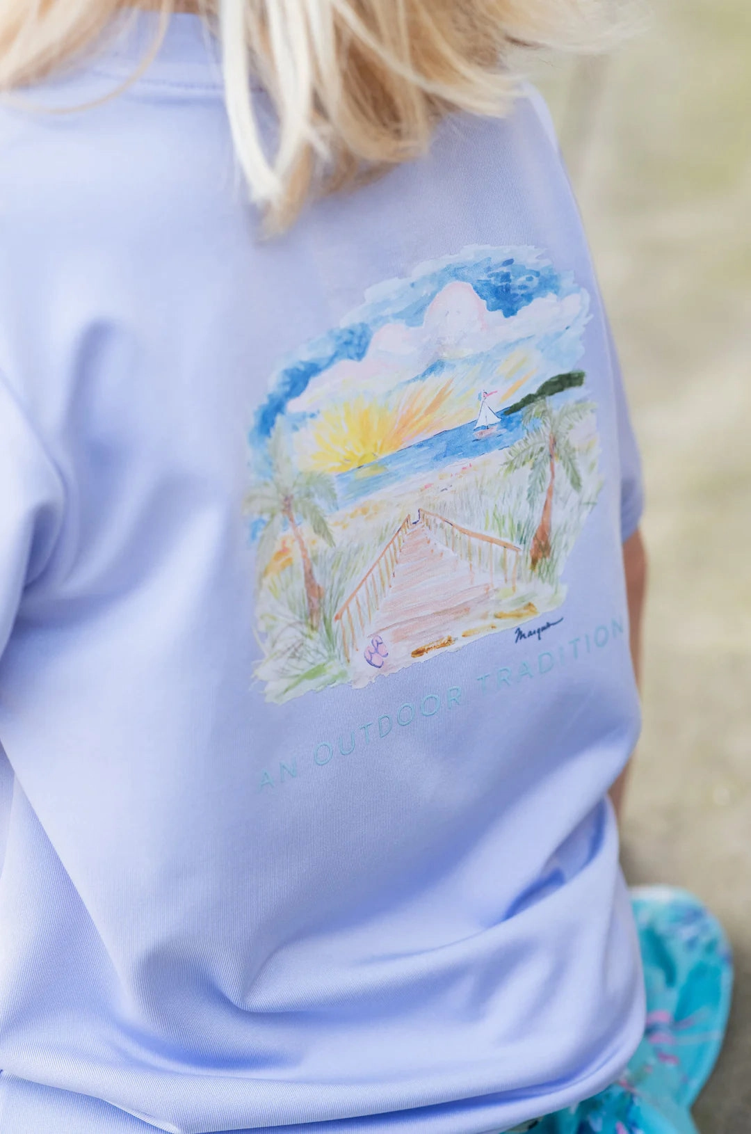 Glossy Pro Performance Sweet Lavender Fishing Tee - Beach Art