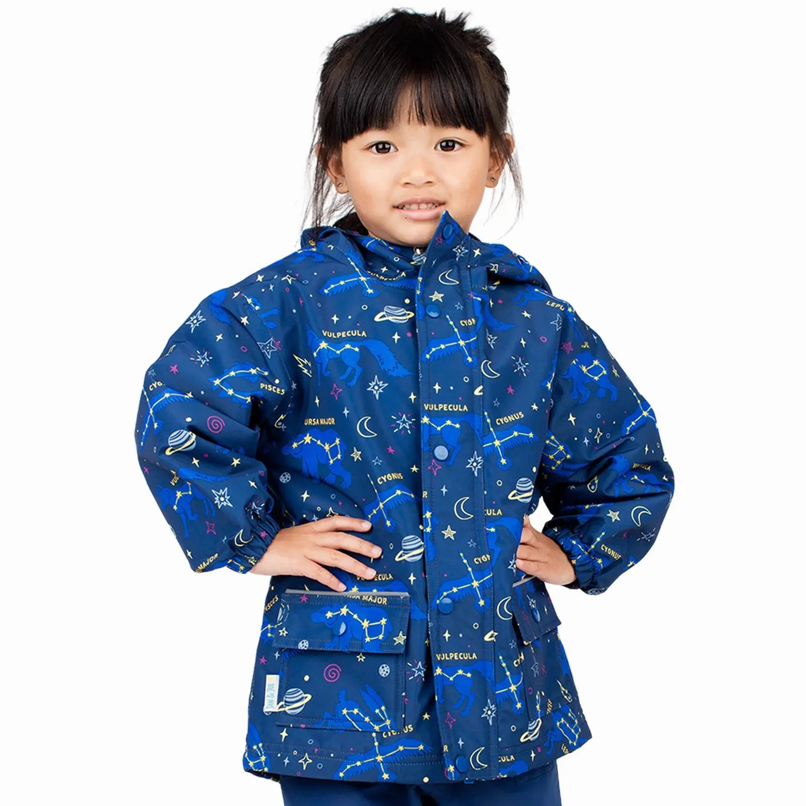 Jan & Jul Kids Cozy-Dry Waterproof Jacket - Constellations Embroidered children's clothes Casual kids' attire