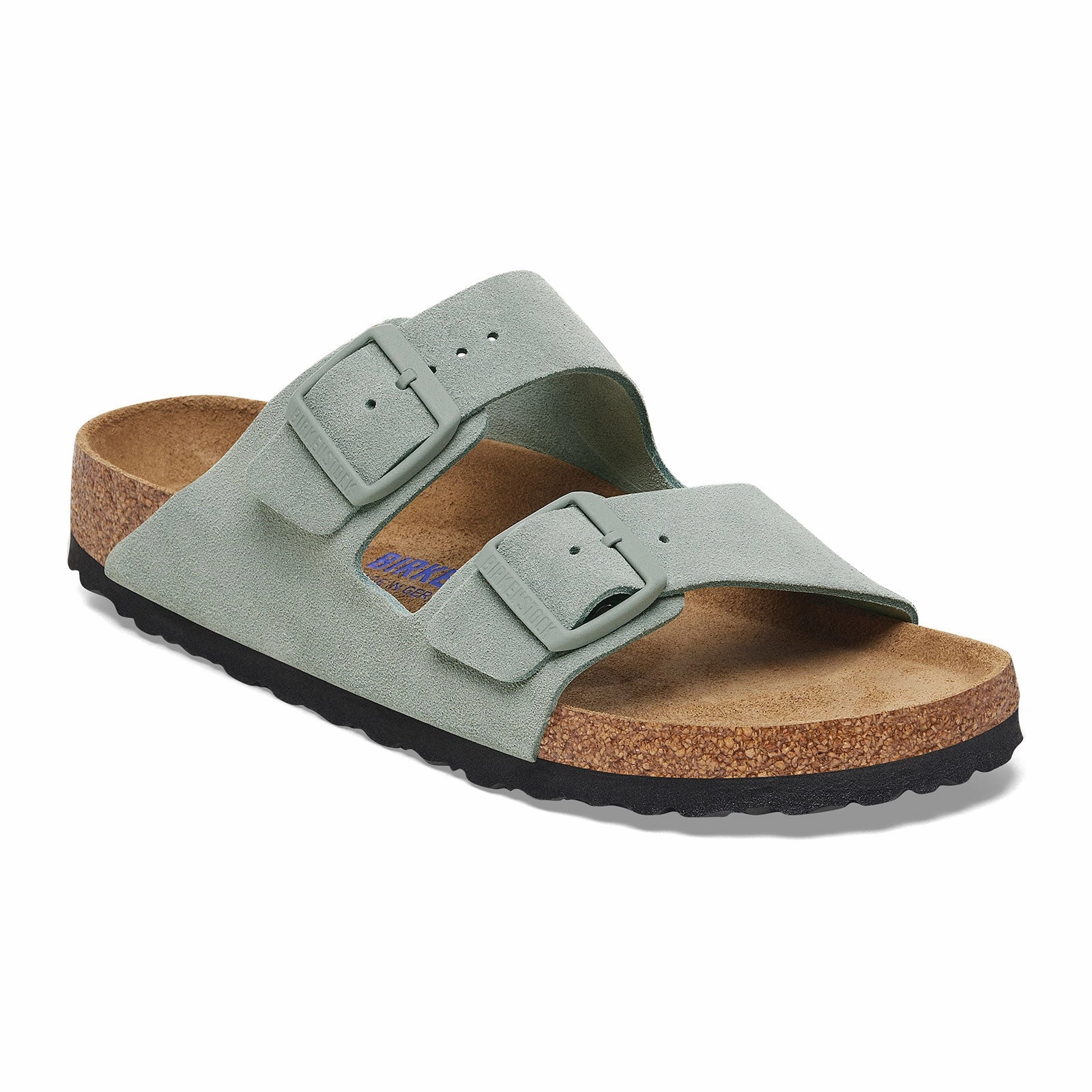 Birkenstock Arizona Soft Footbed Narrow Slide Sandal (Women) - Pure Sage Suede Anti Bacterial