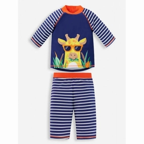 Jojo Maman Bebe Kids 2 Piece Sun Protection Swim Suit - Safari Cheerleader clothes for kids Durable kids' clothing