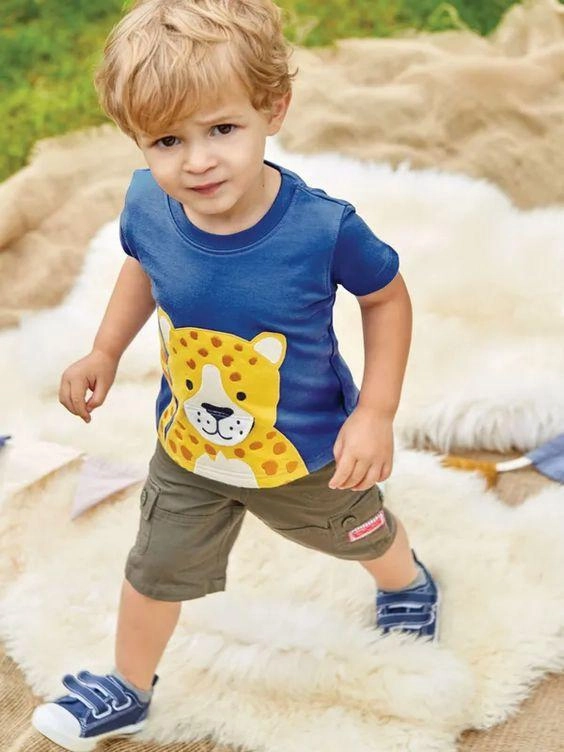 Latest Distinctive Jojo Maman Bebe Kids Boy's Cheetah T-Shirt - Indigo