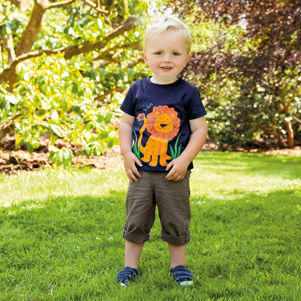 Durable kids' clothing Jojo Maman Bebe Kids Boys/Baby Lion T-shirt in Navy