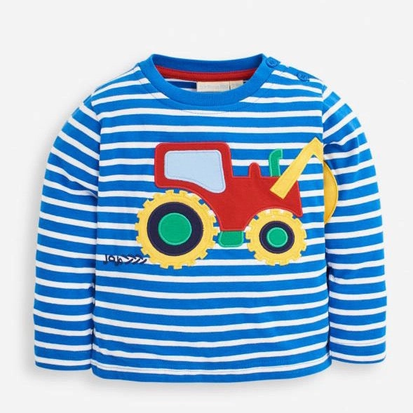 Yoga wear for children Jojo Maman Bebe Tractor Arm Applique Top