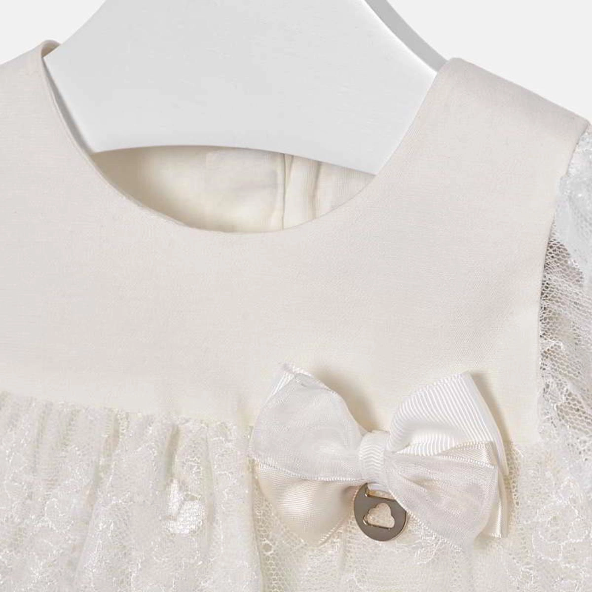 Mayoral 1909-15 Kids Baby Girl Flared Lace Dress Piped