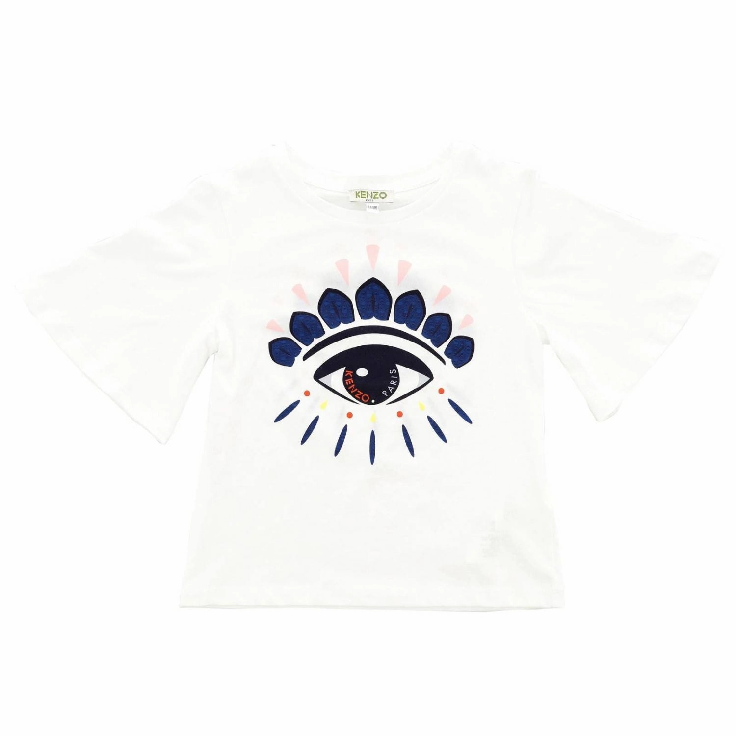 Kenzo Kids Fabiana Tee Shirt in Optic White Skinny Big - and - tall