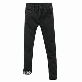 Kenzo Kids Skinny Fit Lined Black Jeans Spring kids' clothing