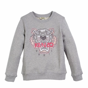 Youngsters' outfits Travel wear for children Kenzo Kids Tiger SweatShirt in Marl Grey