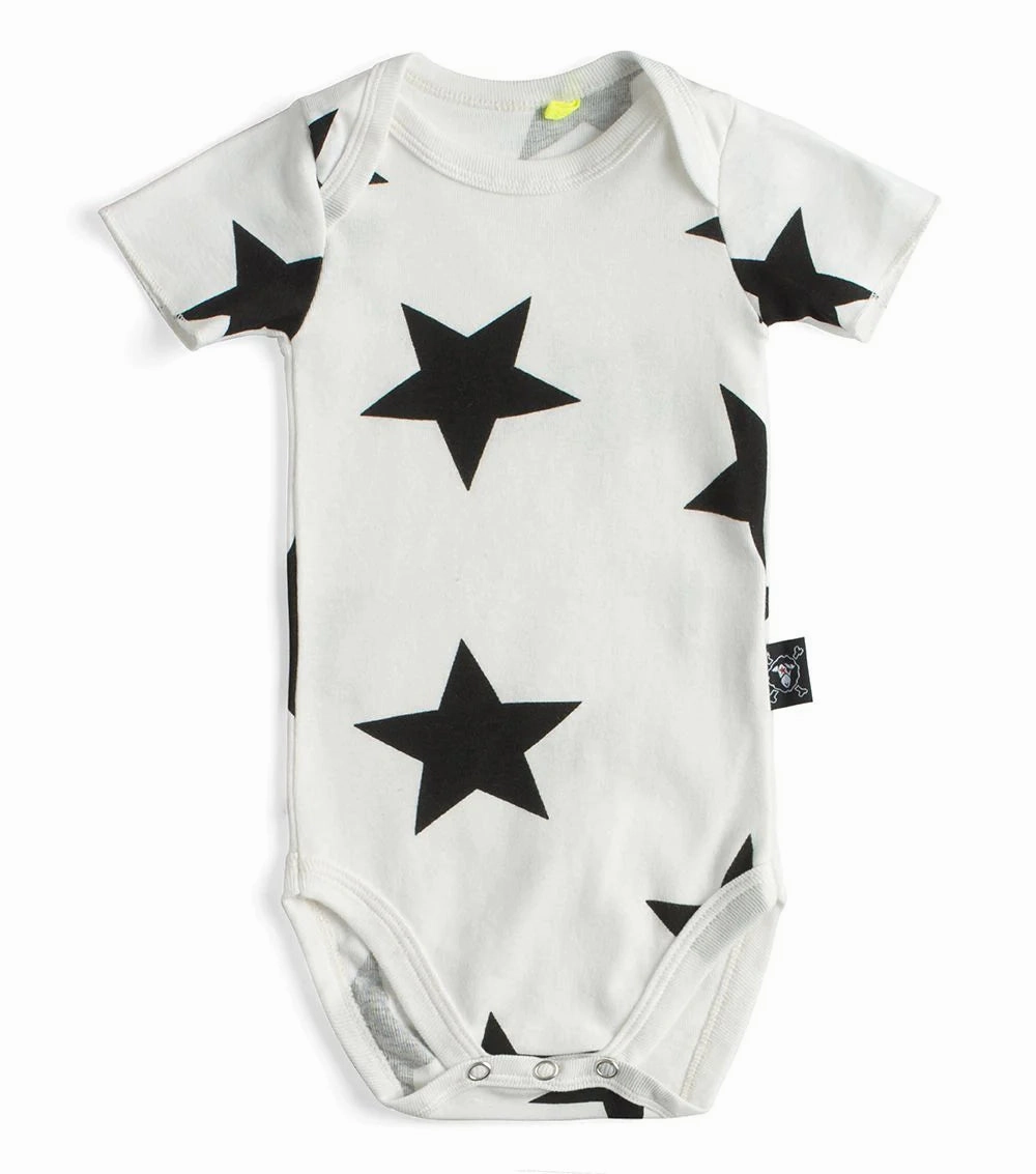 Unique Nununu Baby STAR Onesie - White - 6-12M