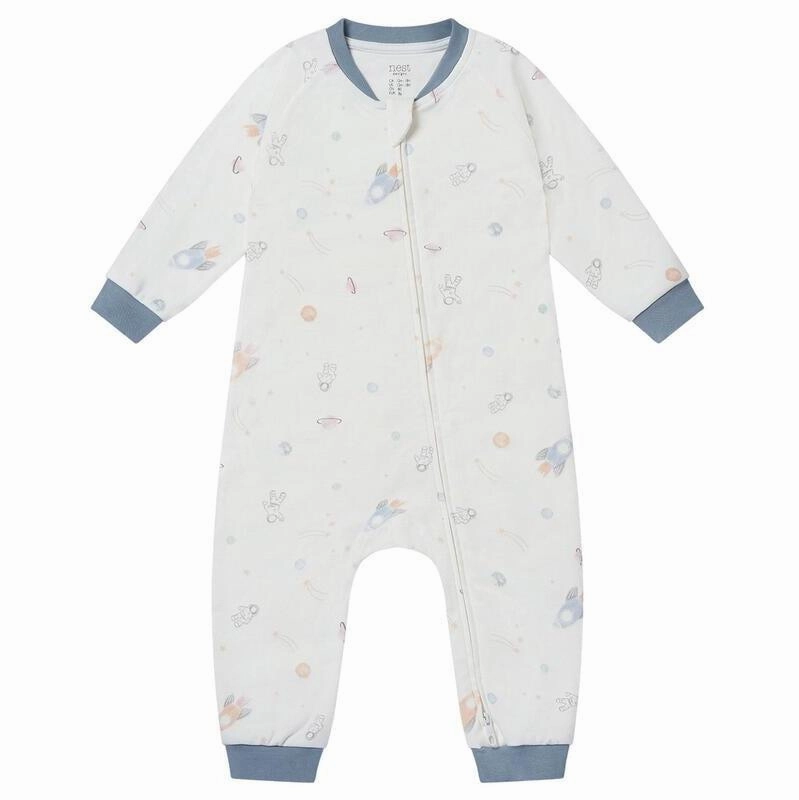 Nest Designs Baby Organic Cotton Long Sleeve Footless Sleeper - Up and Away! Space themed outfits for children