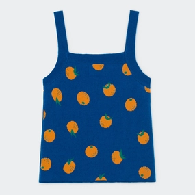 BOBO CHOSES Kids Girl Oranges Knitted Tank Top Skiing wear for children