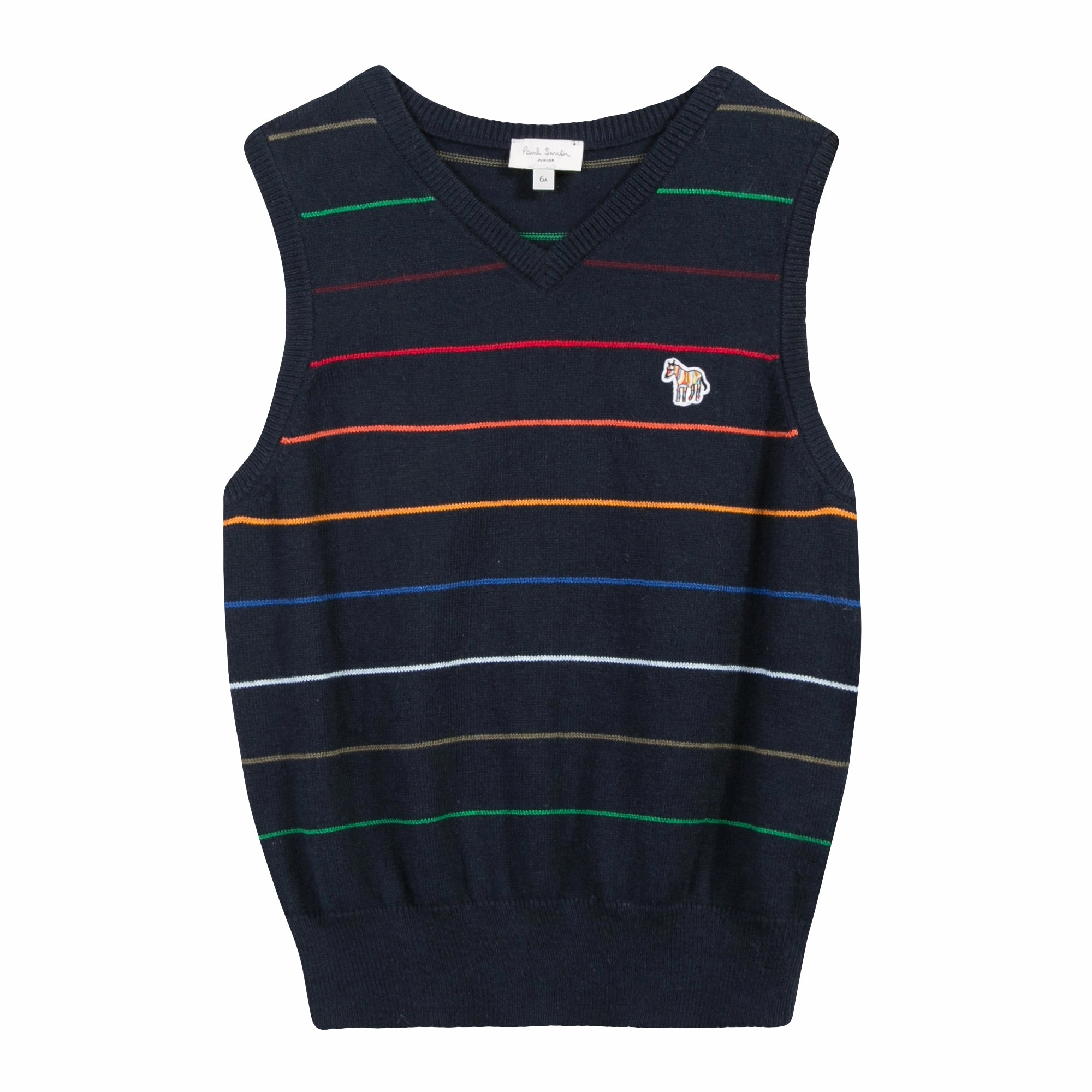 Paul Smith Junior Kids Boy Striped Wool Vest in Blueberry Silk like kids' wear