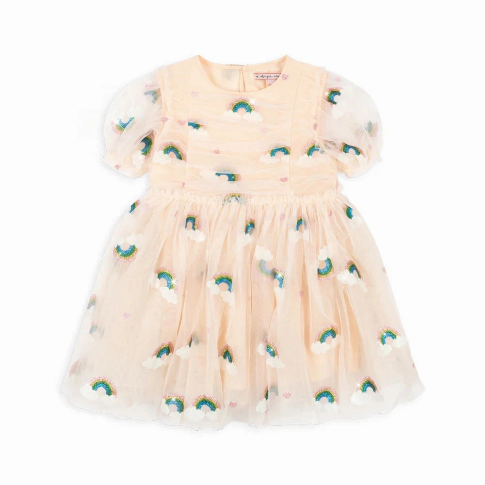 Konges Sloejd Kids Girls Tullie Dress - Rainbow Glitter Angelic