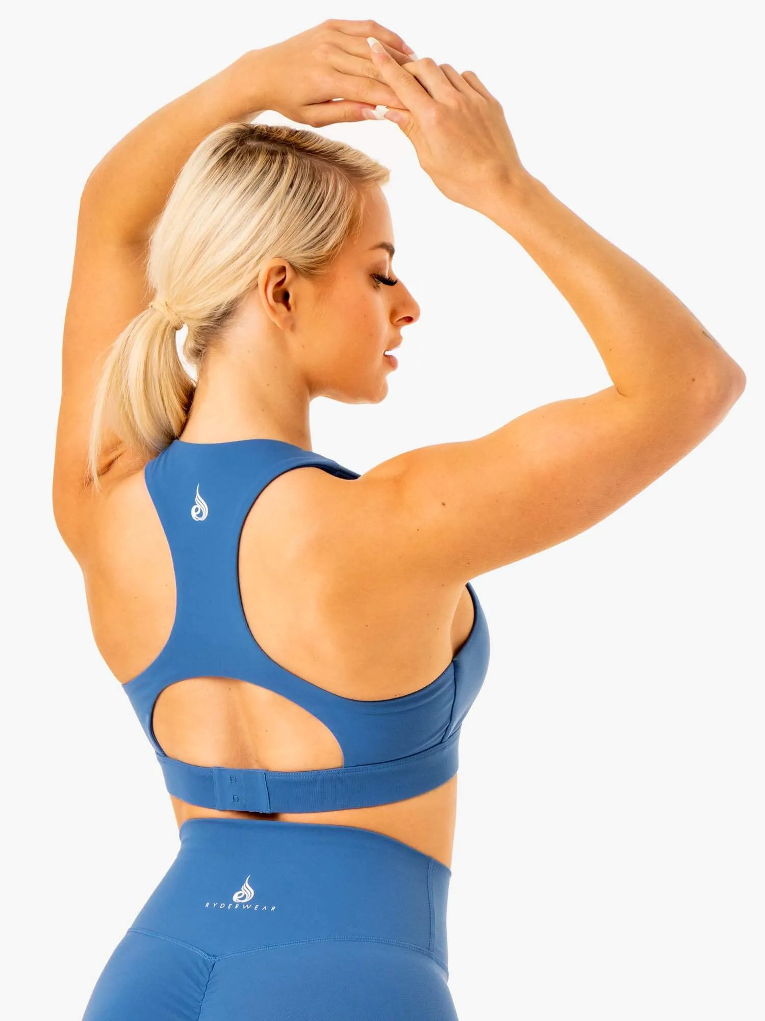 Soft Structure Full Coverage Design Knockout Racer Back Sports Bra - Blue
