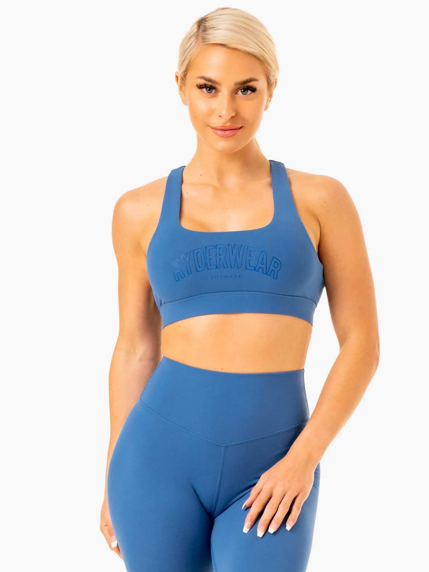 Knockout Racer Back Sports Bra - Blue Smooth seams Adjustable Design