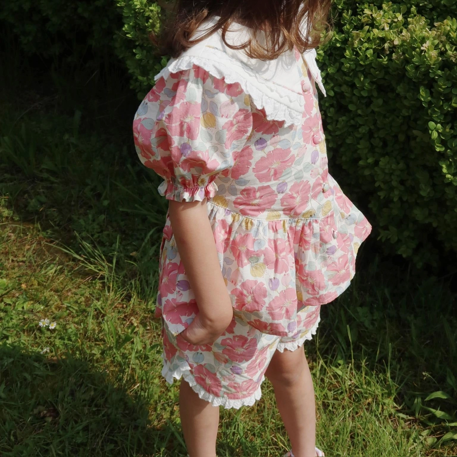 Konges Sloejd Kids Girls Coeur Shorts Gots - Fleur Anglaise lined Polka dotted kids' outfits